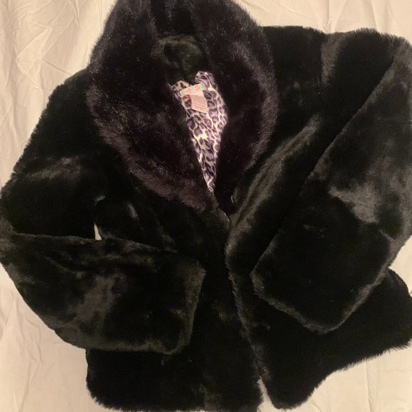 Other - Faux Fur Black Coat Girl's Size 10/12